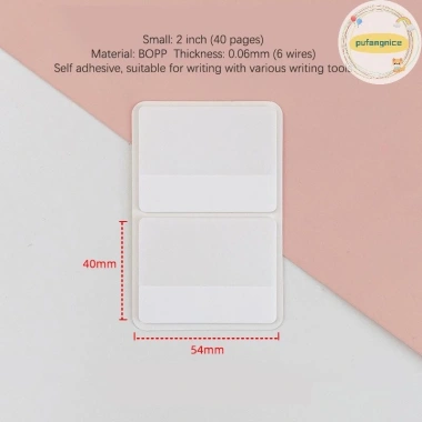 Pufangnice Trang Mờ 40/80/160 Đơn Giản Màu Trắng Dán Nhãn Suốt DIY Văn Phòng Học Tập Giá Ưu Đãi 41.688đ 9