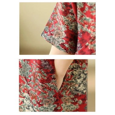 Qipao Midi Nữ Retro Trung Hoa Mùa Hè - Thiết Kế Sang Trọng, Giá Ưu Đãi 692k