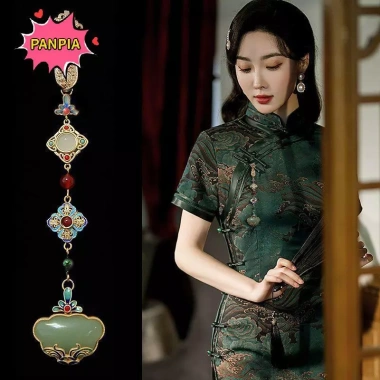 Qipao Nữ Trung Hoa Sườn Xám Thổ Cẩm – Hanfu Đẹp, Dây Chuyền, Giá 48.730₫
