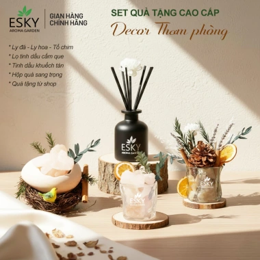 Quà Tặng 8-3 Tinh Dầu Thiên Nhiên ESKY Aroma Garden Set Trang Trí Tết Mini Giá 289k 2