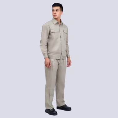 Quần Áo Bảo Hộ Lao Động DN06 Vải Kaki 3/1 Dày Dặn - Màu Xám Ghi Giá 80k