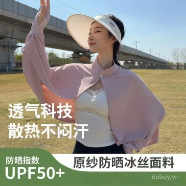 Quần áo bảo vệ nắng lụa lạnh phụ nữ mùa hè UV đa năng đạp xe áo khoác ngoài