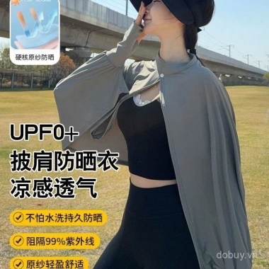 Quần áo bảo vệ nắng lụa lạnh phụ nữ mùa hè UV đa năng đạp xe áo khoác ngoài 6 Quần áo bảo vệ nắng lụa lạnh phụ nữ mùa hè UV đa năng đạp xe áo khoác ngoài 6