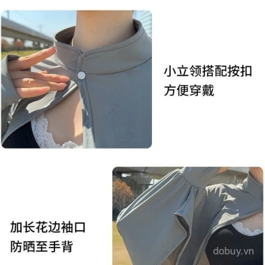 Quần áo bảo vệ nắng lụa lạnh phụ nữ mùa hè UV đa năng đạp xe áo khoác ngoài