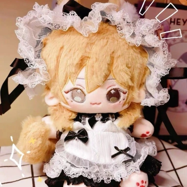 Quần Áo Búp Bê Cotton 20cm Đen Trắng Dễ Thương Ren - Đồ Người Giúp Việc