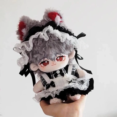 Quần Áo Búp Bê Cotton 20cm Đen Trắng Dễ Thương Ren - Đồ Người Giúp Việc