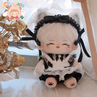 Quần Áo Búp Bê Cotton 20cm Đen Trắng Dễ Thương Ren - Đồ Người Giúp Việc 5 Quần Áo Búp Bê Cotton 20cm Đen Trắng Dễ Thương Ren - Đồ Người Giúp Việc 5