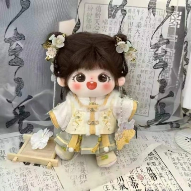 Quần áo búp bê Cotton 20cm trẻ em – Dòng cổ dễ thương, Sản xuất Ming Hanfu