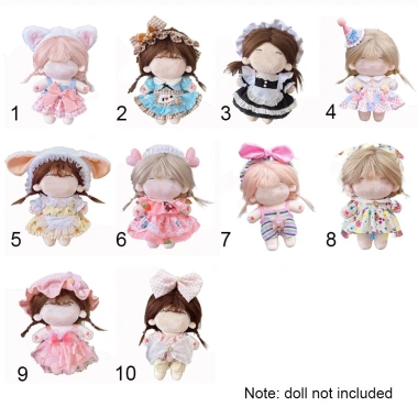 Quần áo búp bê FLAZEA 20CM - Bộ trang phục Lolita người giúp việc, váy nón nhồi bông, quà tặng ưu đãi 44.110đ