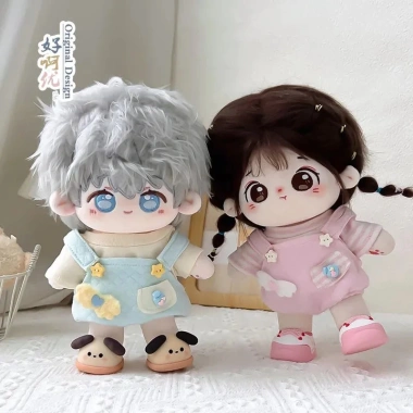 Quần áo trẻ em 10-20cm búp bê Cotton giá rẻ, hàng có sẵn, quần yếm dễ thương, áo thun, bộ hai mảnh 167k 3