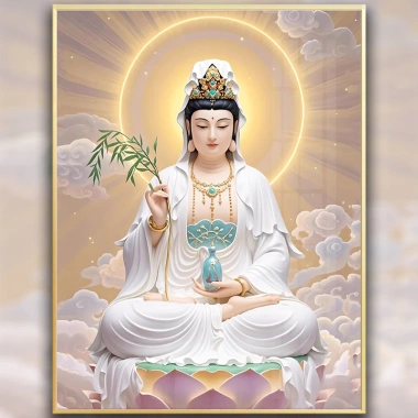 Quan Bồ Tát Chữ Thập 2.025 - Tượng Phật Trung Hoa Handmade In Chính Xác, Khâu Chữ Thập, Gói Cao Cấp