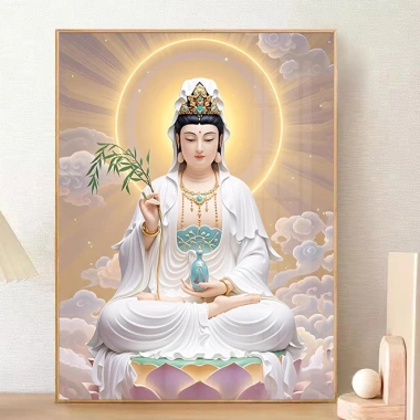 Quan Bồ Tát Chữ Thập 2.025 - Tượng Phật Trung Hoa Handmade In Chính Xác, Khâu Chữ Thập, Gói Cao Cấp