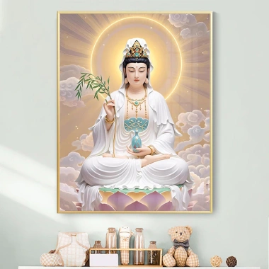 Quan Bồ Tát Chữ Thập 2.025 - Tượng Phật Trung Hoa Handmade In Chính Xác, Khâu Chữ Thập, Gói Cao Cấp