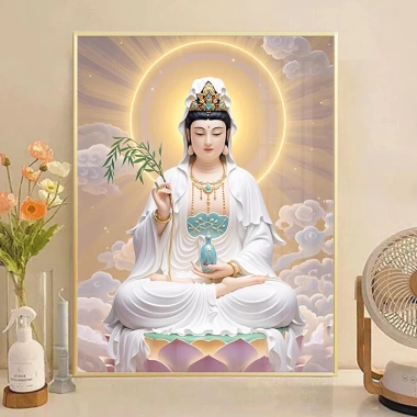 Quan Bồ Tát Chữ Thập 2.025 - Tượng Phật Trung Hoa Handmade In Chính Xác, Khâu Chữ Thập, Gói Cao Cấp