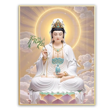 Quan Bồ Tát Chữ Thập 2.025 - Tượng Phật Trung Hoa Handmade In Chính Xác, Khâu Chữ Thập, Gói Cao Cấp