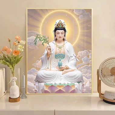 Quan Bồ Tát Chữ Thập 2.025 - Tượng Phật Trung Hoa Handmade In Chính Xác, Khâu Chữ Thập, Gói Cao Cấp