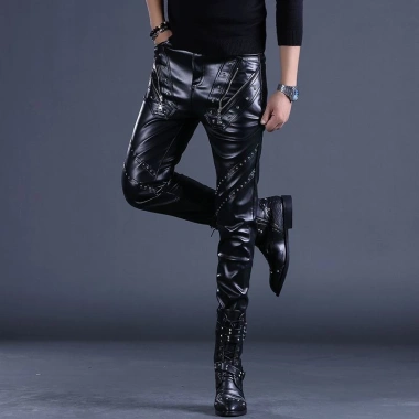 Quần Da Nam Slim-fit Skinny Ấm Áp, Hiệu Suất, Thời Trang, Đi Xe Đạp và Xe Máy 2.024 6