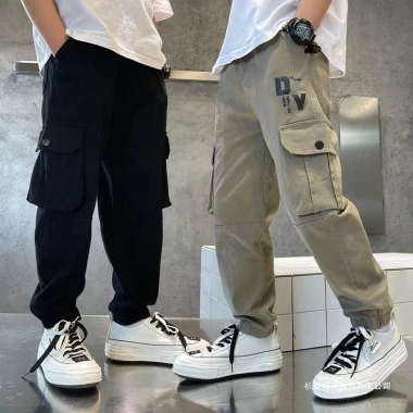 Quần dài, short lỡ lửng túi hộp vải kaki bé trai 6‑14 tuổi 18‑52kg THN giảm giá 69k