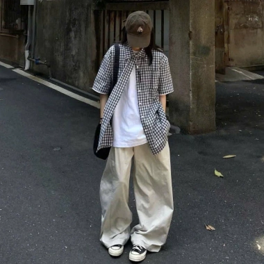 Quần Dài Vải Gió Nhăn Form Ống Rộng GODMOTHER Street Style Basic Giá 143k
