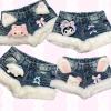 Quần Denim Lông Phong Y2K KittyVintage – Thiết Kế Thoáng Mát, Giá Chỉ 496.800₫