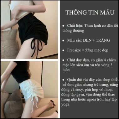 Quần Đùi Nữ Rút Dây Poone Shop – Shorts Tôn Mông Siêu Sexy, Giảm 79k, Tặng Quà