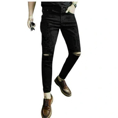 Quần jean nam đen rách chất bò co dãn 4 chiều skinny MS91 - Đẹp, thoải mái, thời trang 4 Quần jean nam đen rách chất bò co dãn 4 chiều skinny MS91 - Đẹp, thoải mái, thời trang 4