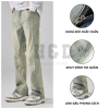 Quần jean ống loe nam wash xanh rêu, denim co giãn nhẹ, retro QJ07 H&D - 179k 5