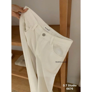 Quần Jean Wgwe W6.676 Ống Suông Trắng Trơn - Giá chỉ 439.000 VND, giảm đến 25% 7