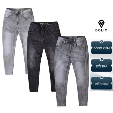 Quần Jeans Nam Thêu Lưng QCCC - Cotton Co Giãn, Phom Ôm Vừa, Mát, Giá 315.000₫