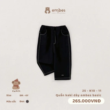 Quần Kaki Embes Bé Trai Gái Size 8-18kg Chất Dày Mặc Thu Đông Giá Ưu Đãi 212.000đ 6