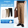 Quần kaki nam ICONDENIM ống suông che khuyết điểm, vải bền màu, giá 409k
