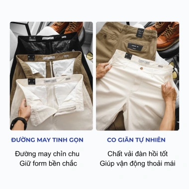 Quần kaki nam ICONDENIM ống suông che khuyết điểm, vải bền màu, giá 409k 4 Quần kaki nam ICONDENIM ống suông che khuyết điểm, vải bền màu, giá 409k 4