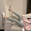 Quần legging nữ dài thun gân cao cấp, cạp cao nâng mông, vải dày dặn, 109k - có quà tặng 3