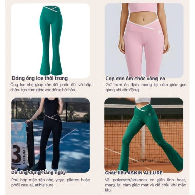 Quần Leggings Ống Loe Nữ Cạp Cao Yoga Tập Nhẹ CORÈLE Askin Allure SLD203A 538.200đ 3