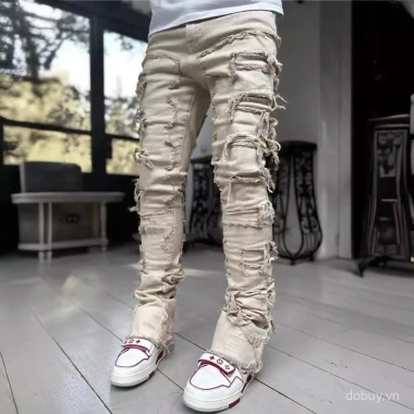 Quần ống đứng denim nam co giãn, vải dày bền, phong cách đường phố Âu Mỹ - Hot Instagram, giảm giá 20%
