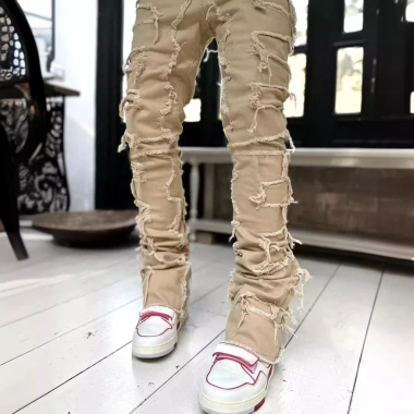 Quần ống đứng denim nam co giãn, vải dày bền, phong cách đường phố Âu Mỹ - Hot Instagram, giảm giá 20%
