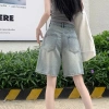 Quần Short Denim Nữ Cạp Cao Retro Ống Rộng, Dáng Ôm, Thích Mùa Hè – Giá Ưu Đãi 6
