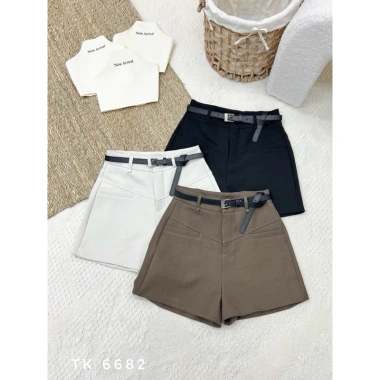 Quần short giả váy dáng A lưng cao belt 6.682, tôn dáng hack chân, đi làm, du lịch, cafe, Quảng Châu 2.026