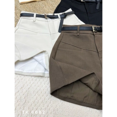 Quần short giả váy dáng A lưng cao belt 6.682, tôn dáng hack chân, đi làm, du lịch, cafe, Quảng Châu 2.026