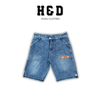 Quần short jean nam ống suông QJ03 - Đùi bò cạp thường, túi xéo, bản to Hàn Quốc, giá 169k