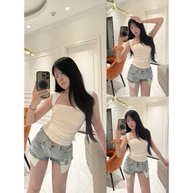 Quần Short Jeans Cotton Cạp Cao QCCC: Tăng 1 Size Giá 248.999 VND Siêu Thoáng Mát