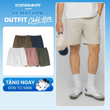 Quần short kaki nam ICONDENIM Garment Dye regular, giá chỉ 304.000₫, giảm mạnh