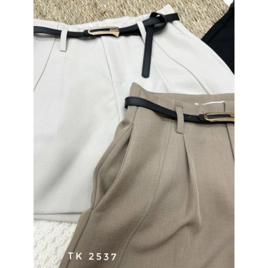 Quần short lưng cao kèm belt thanh lịch - hàng Quảng Châu cao cấp 2.026, phù hợp đi làm và café, giảm giá tới 22% 2