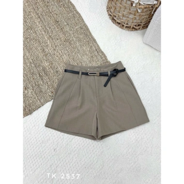 Quần short lưng cao kèm belt thanh lịch - hàng Quảng Châu cao cấp 2.026, phù hợp đi làm và café, giảm giá tới 22% 7