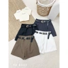 Quần short lưng cao xếp ly + belt 6.501, dáng suông, đi cafe du lịch, giá 448.699₫