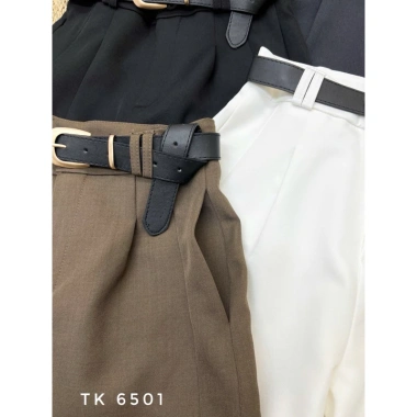 Quần short lưng cao xếp ly + belt 6.501, dáng suông, đi cafe du lịch, giá 448.699₫