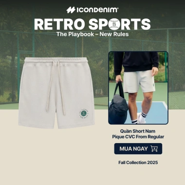 Quần short nam ICONDENIM Field Day Pique CVC - Giá giảm 334k, thoáng mát