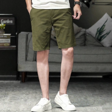 Quần short nam kaki co giãn dày dặn, cạp cúc có chun, thoải mái - 99.000₫