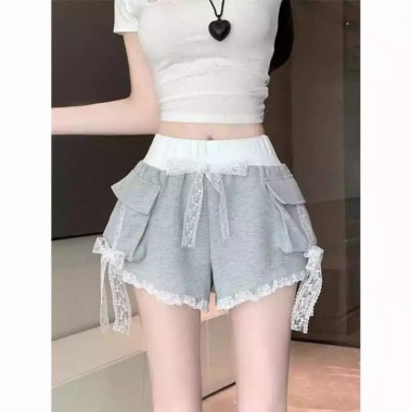 Quần short ren plus size nữ nơ thiết kế, thoáng mát mùa hè - Giá chỉ 237.189₫