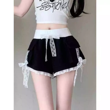 Quần short ren plus size nữ nơ thiết kế, thoáng mát mùa hè - Giá chỉ 237.189₫